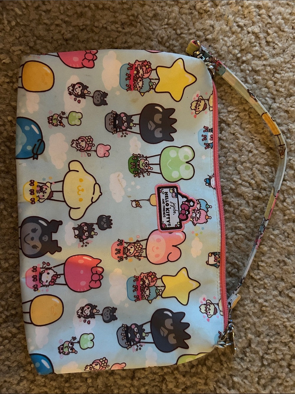 Hello Kitty Pastel Blue and Pink Character Wristlet Pouch